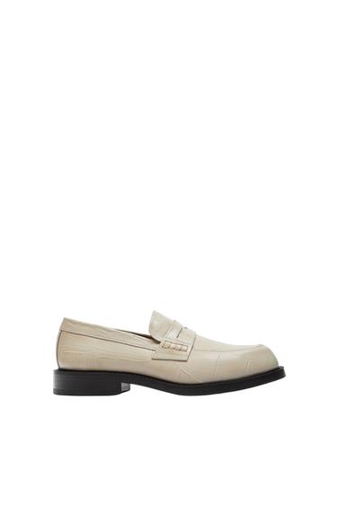 PRINTED LEATHER LOAFERS