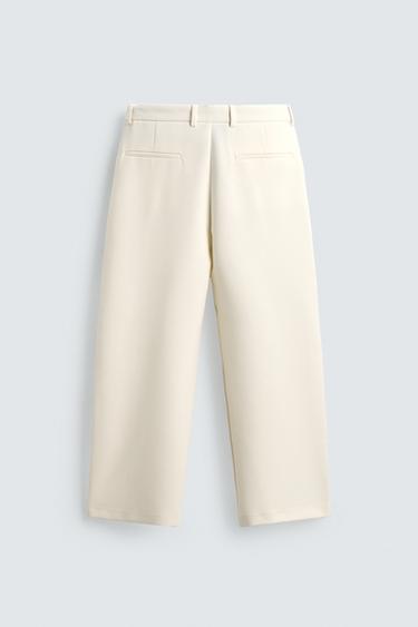 RELAXED FIT PLEATED TROUSERS - Oyster-white by Zara - Image 7