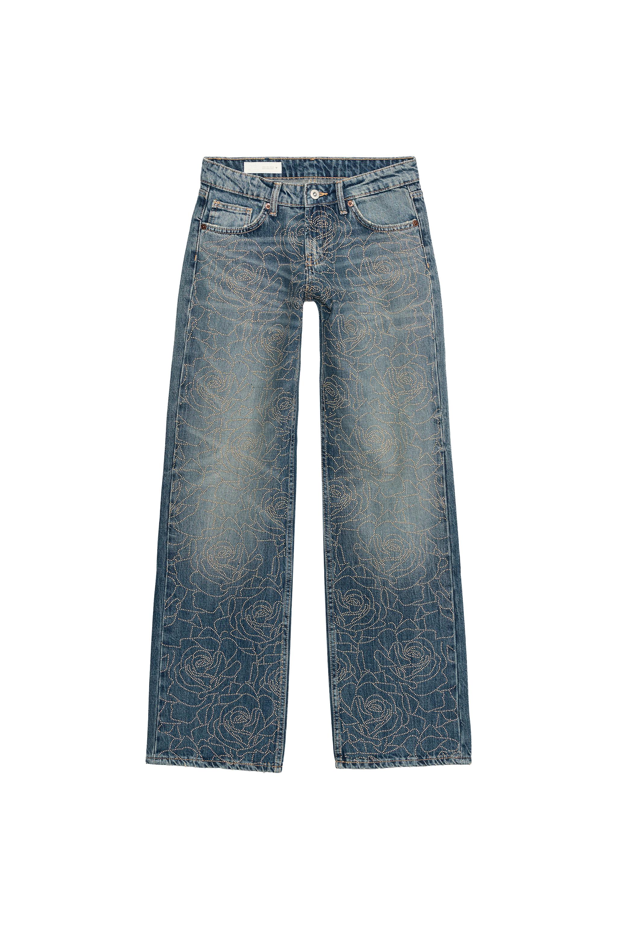LOOSE FIT TIRO BAJO BRILLOS TRF JEANS