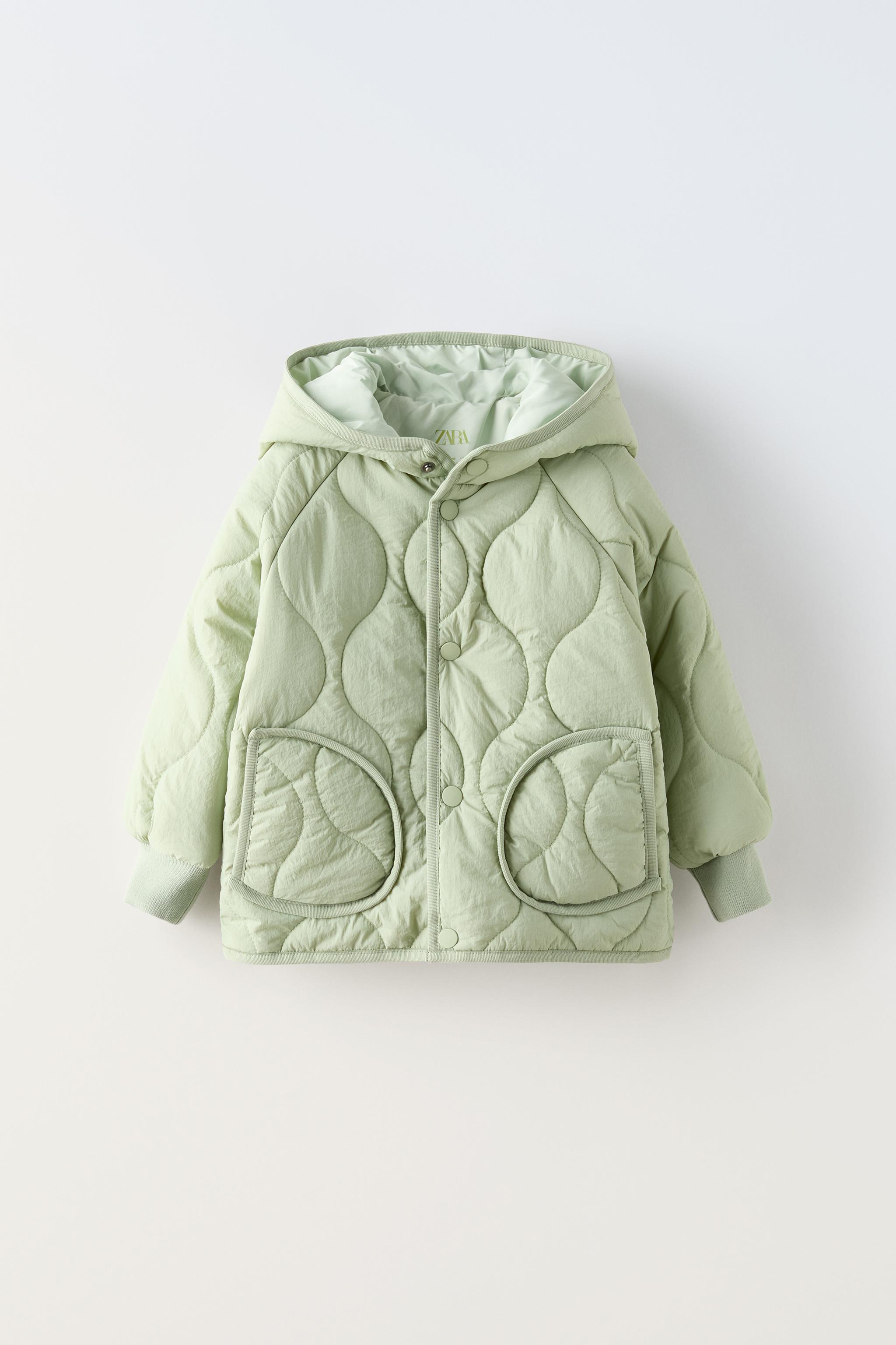 CHAQUETA ACOLCHADA CAPUCHA WATER REPELLENT Menta claro ZARA Espana