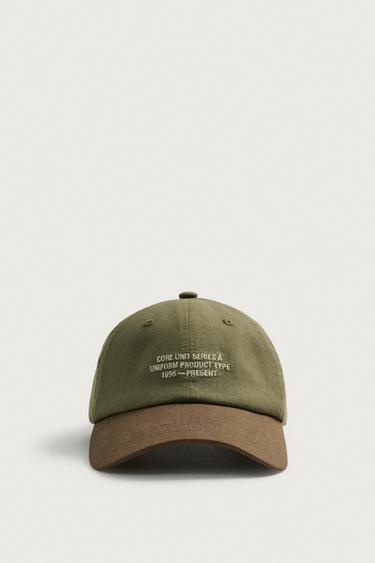 CONTRAST EMBROIDERED TEXT CAP — Brown 2