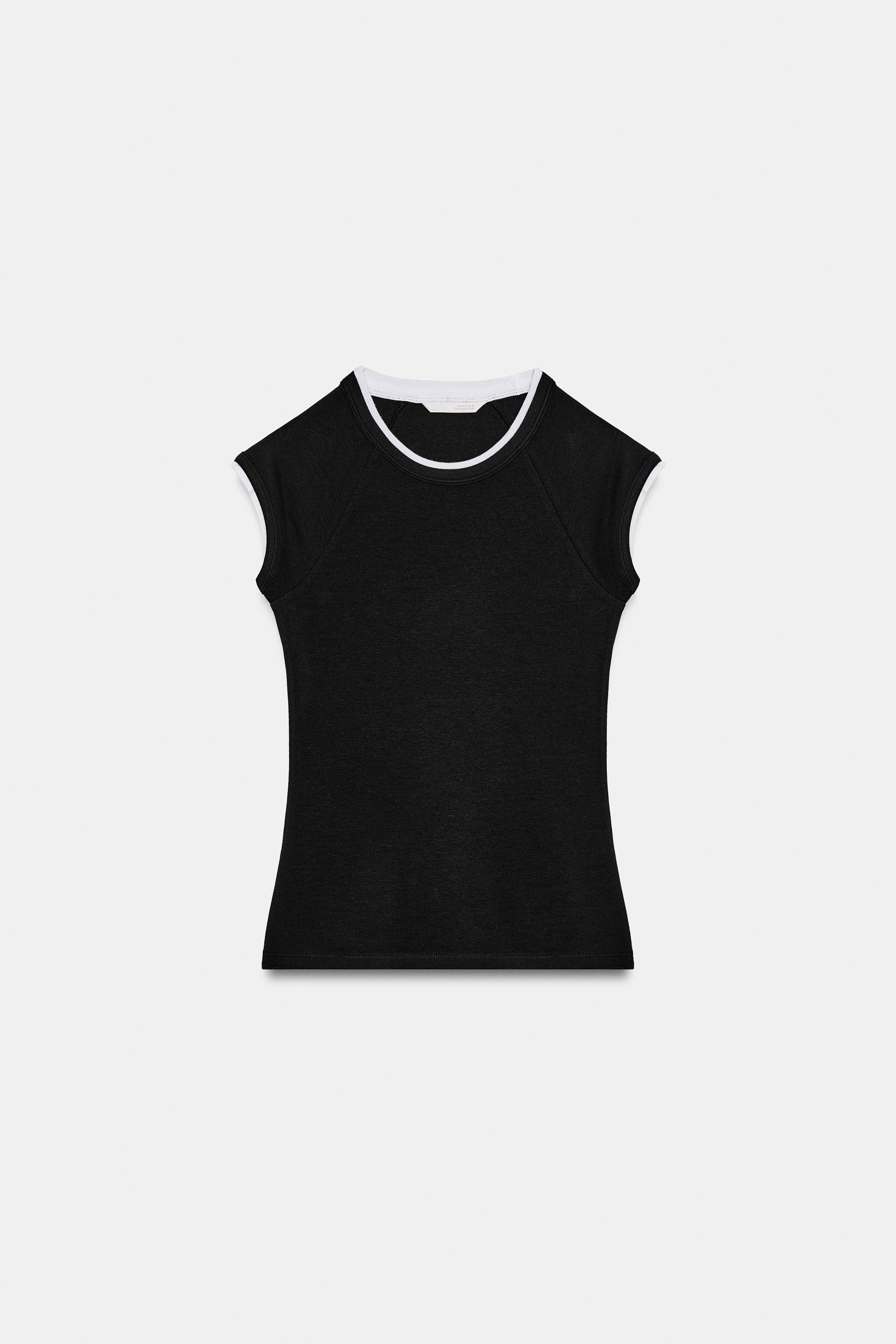 DOUBLE SHORT SLEEVE EFFECT T-SHIRT