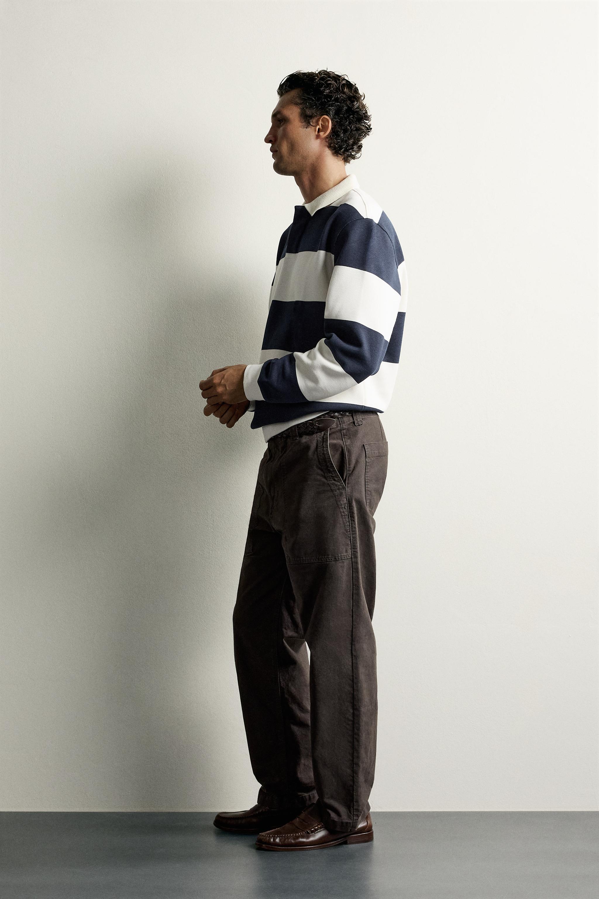 POLO EN PIQUÉ À RAYURES RELAXED FIT