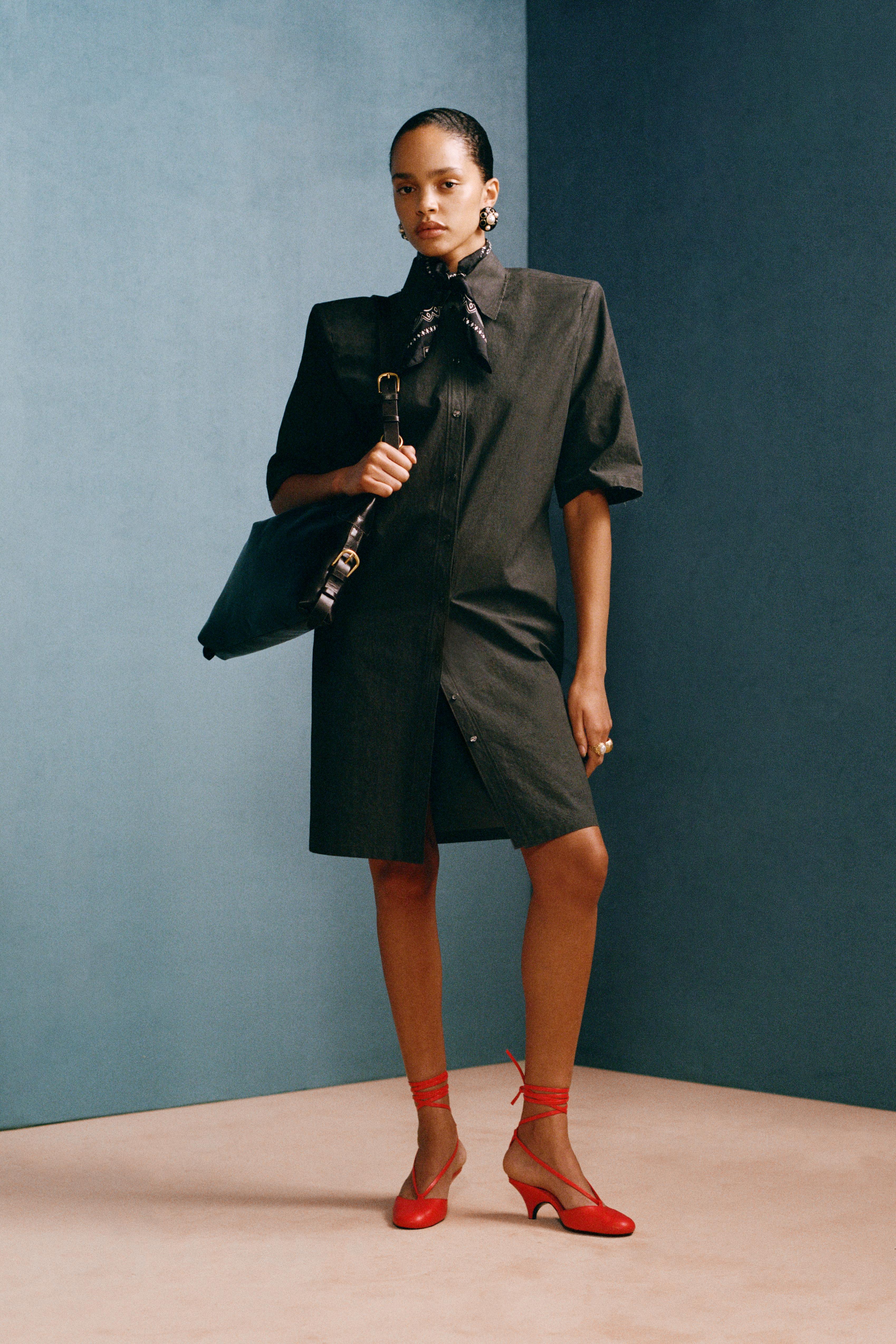 WILLY CHAVARRIA X ZARA SHOULDER PAD SHIRT DRESS - Black | ZARA