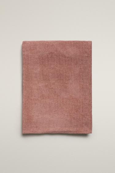 CHENILLE JACQUARD THROW - Pale pink by Zara