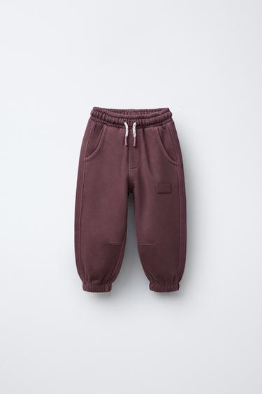 Zara LABEL JOGGER PANTS - Plum