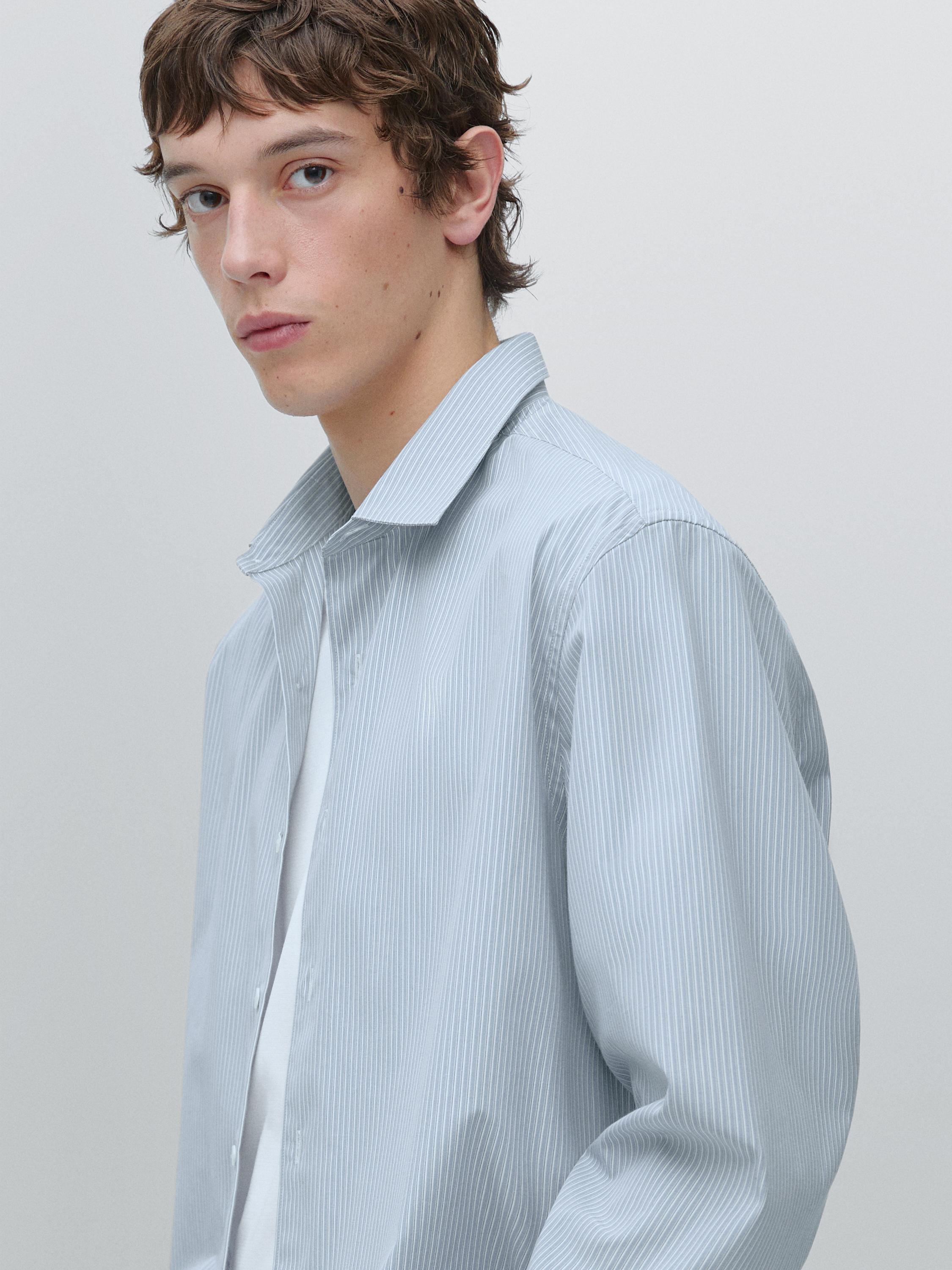 Chemise regular fit en popeline 100 % coton