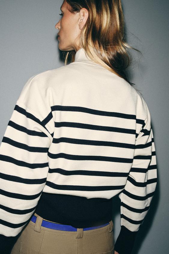 STRIPED KNIT ZIP-UP JUMPER - striped by Zara - Image 2