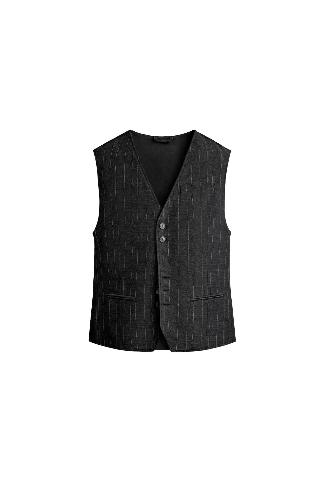 REVERSIBLE PINSTRIPE WAISTCOAT