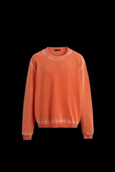 JERSEY ALGODÓN LAVADO - Naranja de Zara - Imagen 0