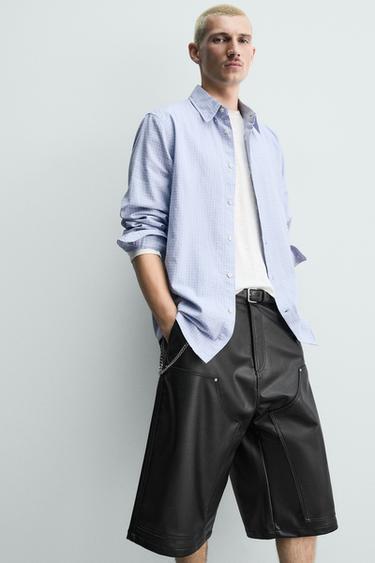 BERMUDA WIDE FIT MATIÈRE SYNTHÉTIQUE - Noir / Blanc de Zara - Image 5