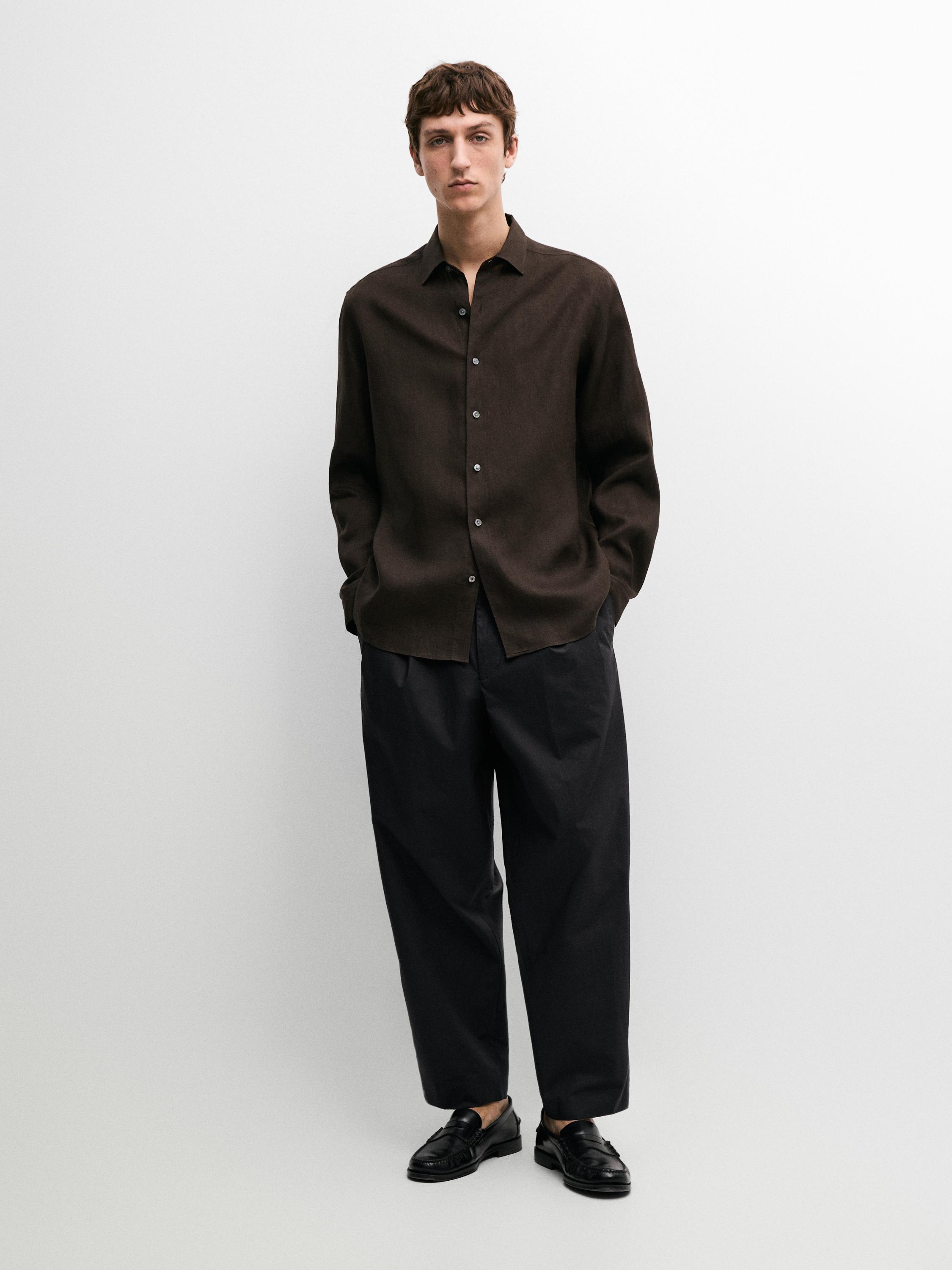 Extra fine regular fit linen shirt