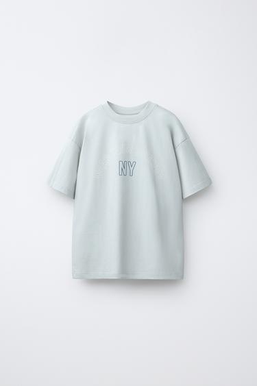 CAMISETA JOGGING TEXTO - Menta de Zara - Imagen 0