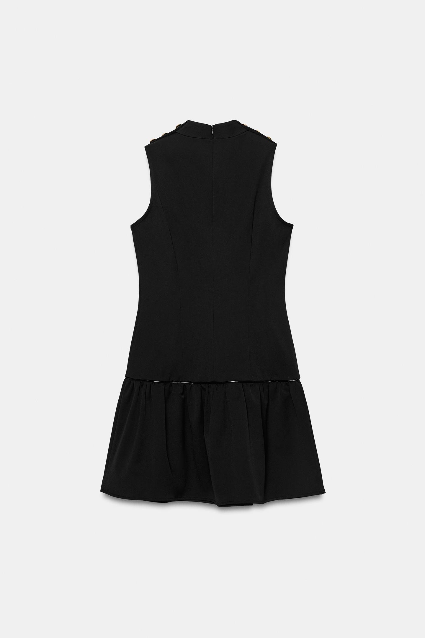 Женское платье Zara Button Detail Short, цвет: Чёрный — фото 9