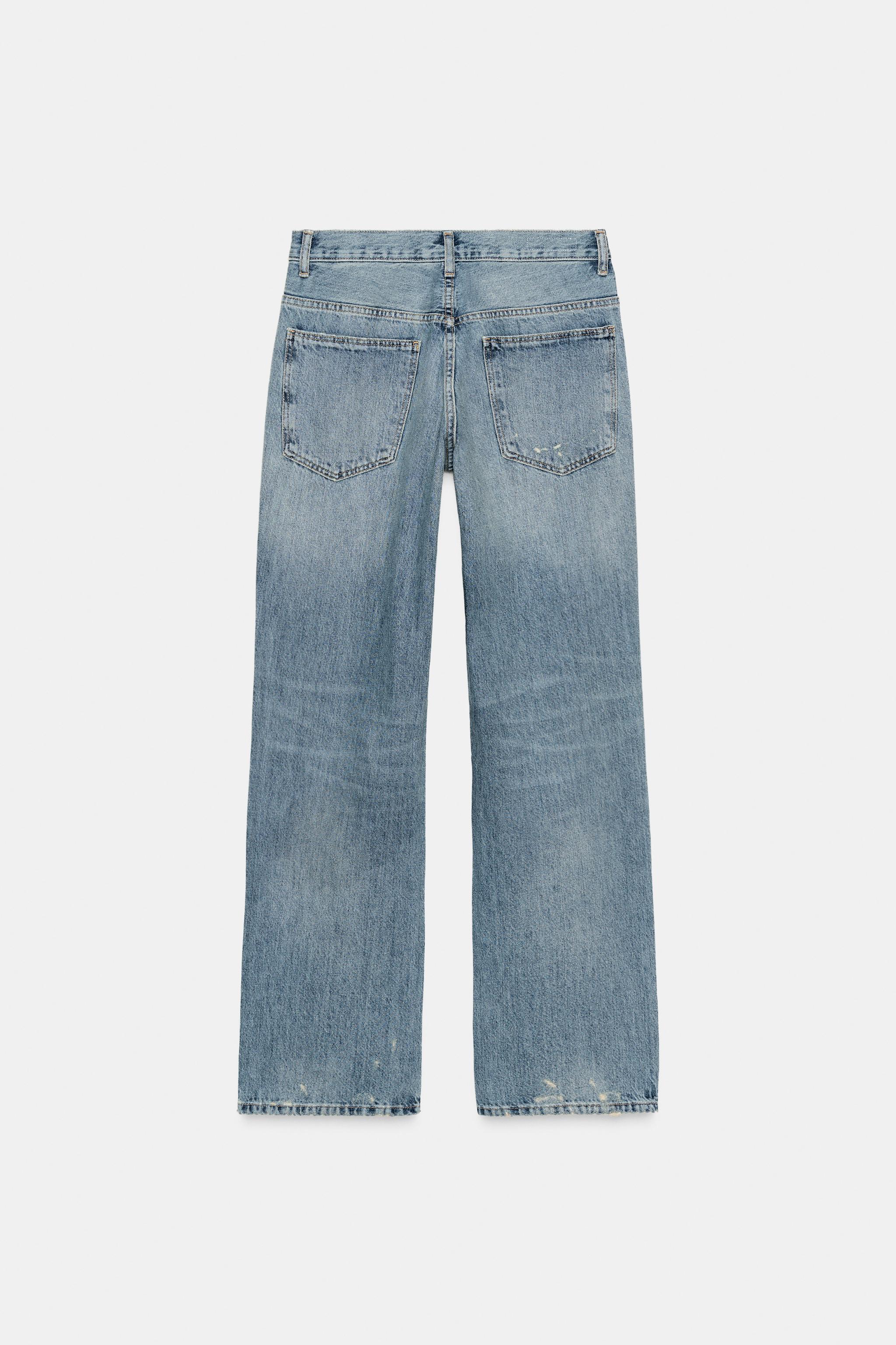 JEAN TRF WIDE LEG DÉCHIRÉ À STRASS