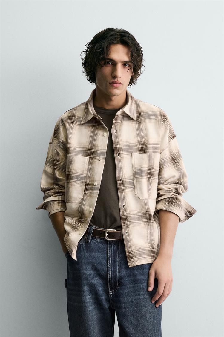 ZARA TEXTURED CHECK SHIRT