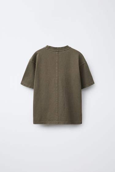 SLOGAN T-SHIRT AND CARGO BERMUDA SHORTS SET - Brown by Zara - Image 2