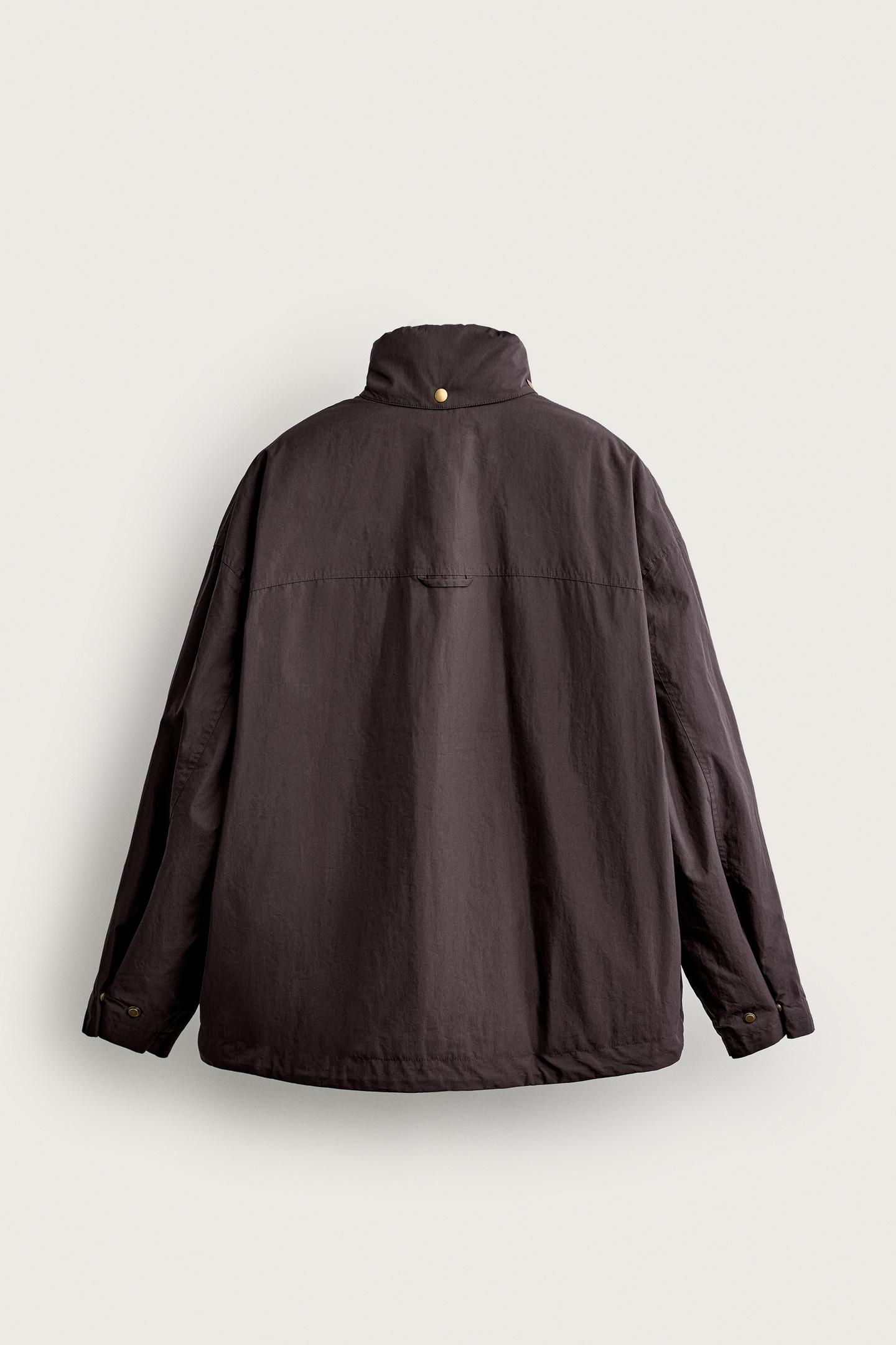 Мужская куртка Zara Padded Parka with Pockets, цвет: Бордовый — фото 9