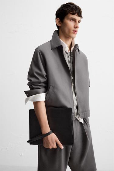 Zara LEATHER CLUTCH - Black - Image 0