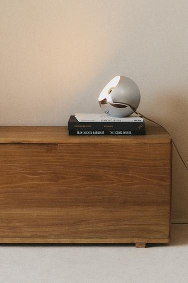 Zara ELM WOOD BENCH WITH STORAGE - Light beige