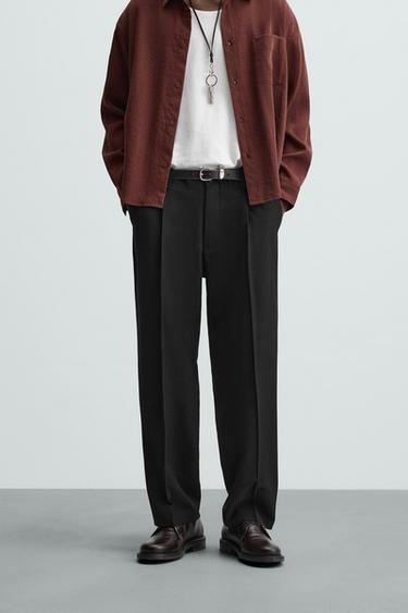 CALÇA STRAIGHT FIT FLUIDA - Preto da Zara