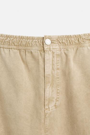WASHED RELAXED FIT TROUSERS - Sand by Zara - Image 8
