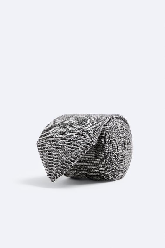 COTTON LINEN TEXTURED TIE camel ZARA South Africa