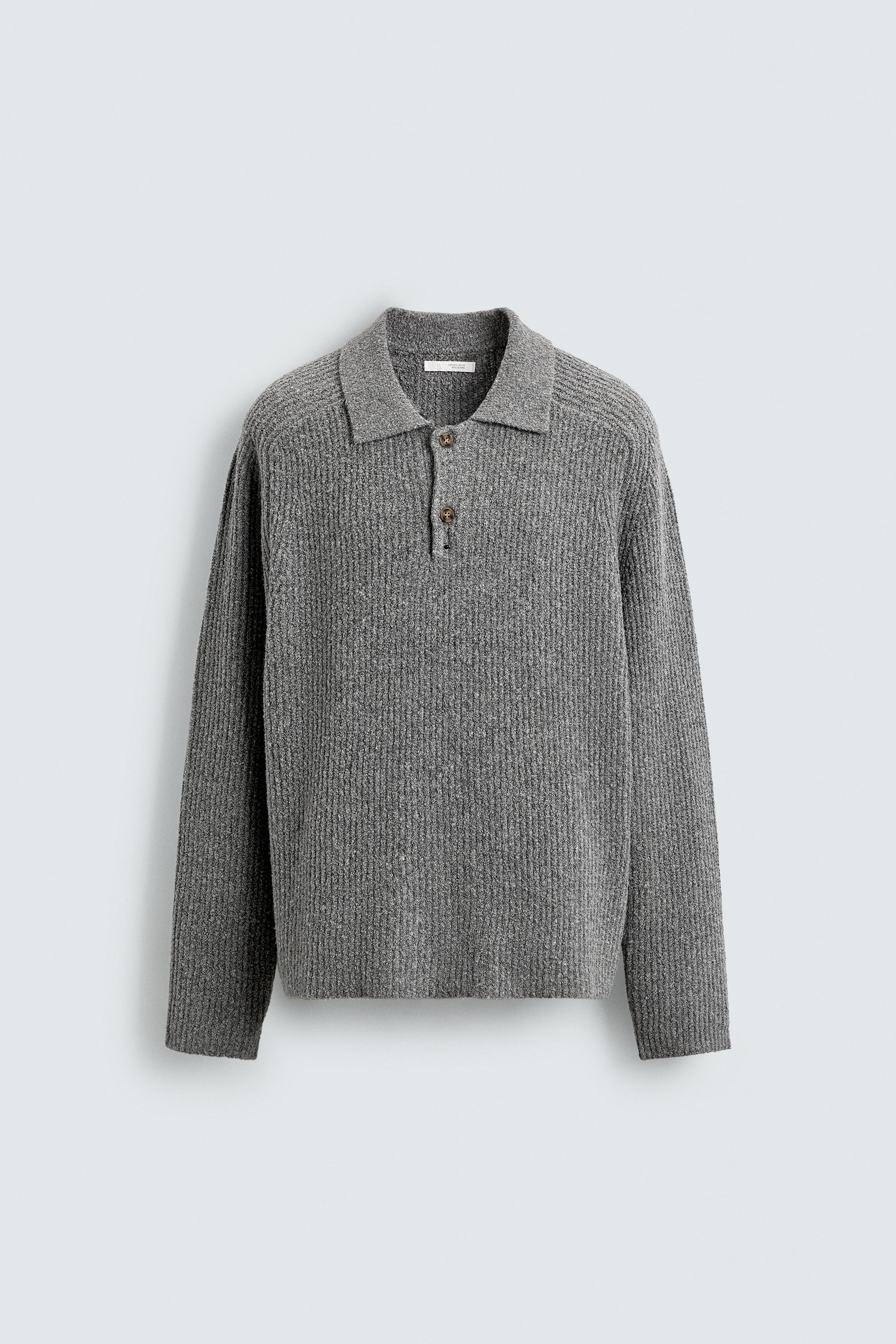 BOUCLÉ TEXTURED KNIT POLO SHIRT