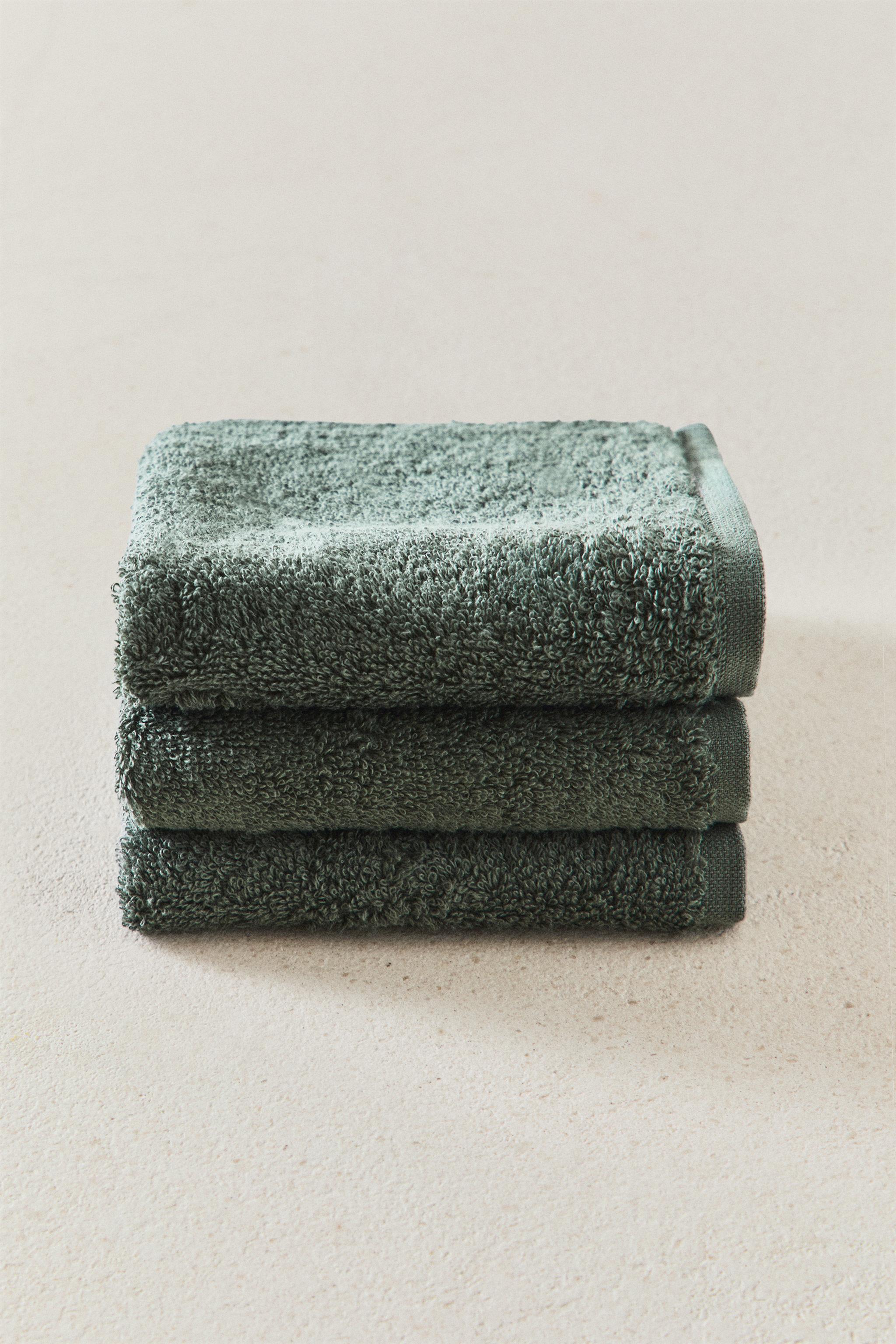 PACK OF COTTON HAND TOWELS (PACK OF 3) — Khaki