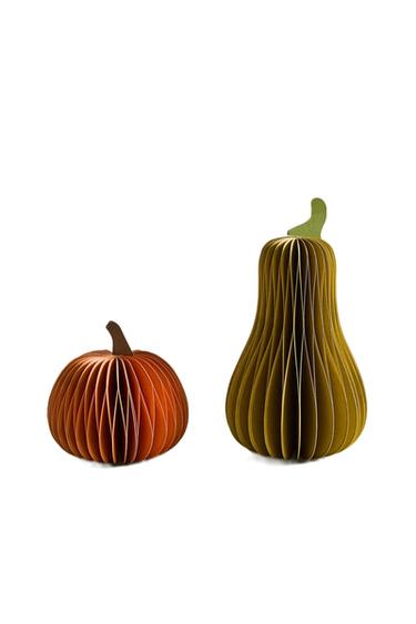 PACK OF PAPER PUMPKIN DECORATIONS (PACK OF 2) - Brown by Zara