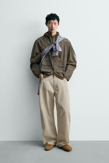 Zara 科技防撕裂連帽外套 - 深米色