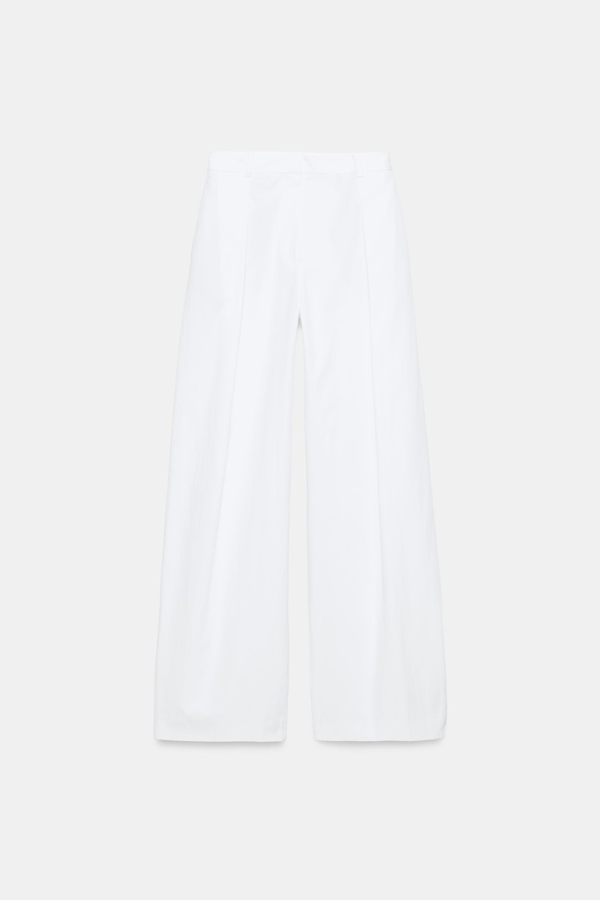 PANTALON EN POPELINE À PINCES