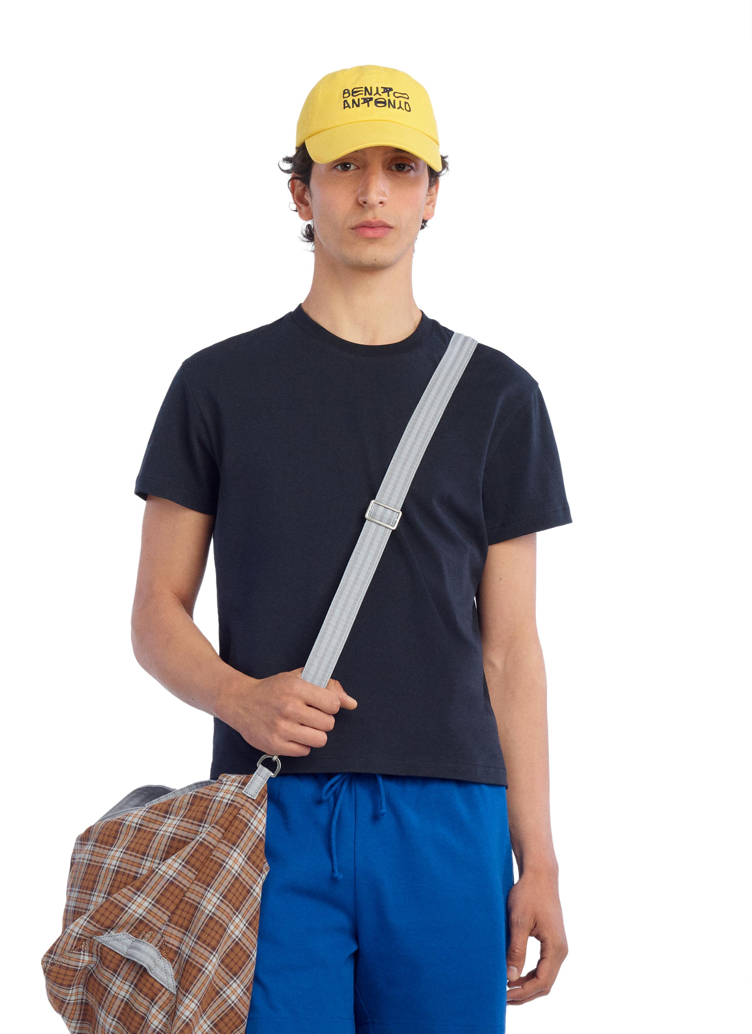 SLIM CROPPED FIT T-SHIRT — Navy blue