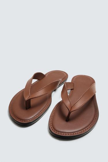 SANDALES EN CUIR ÉDITION LIMITÉE - Marron de Zara - Image 2