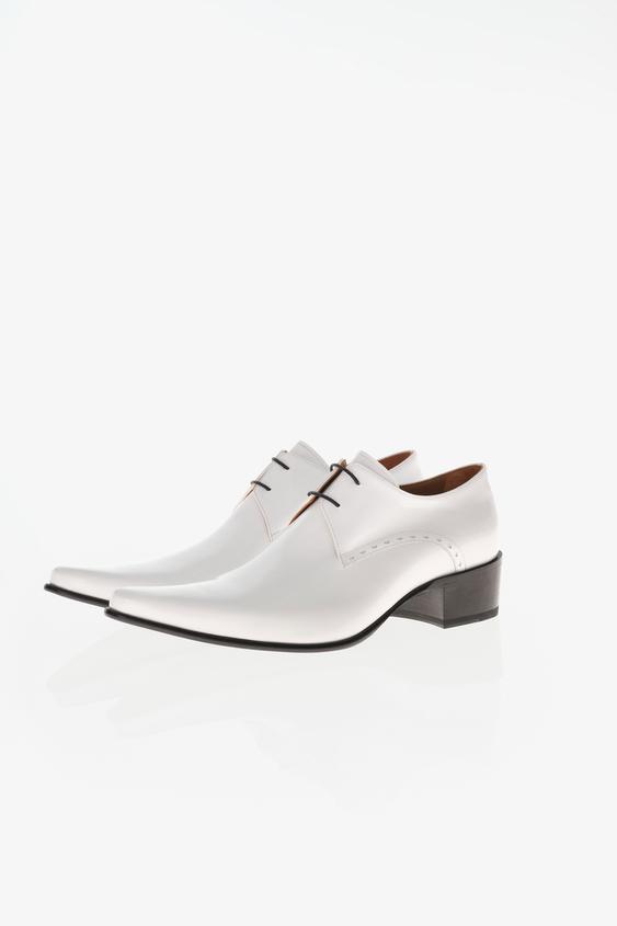LIMITED EDITION LEATHER DERBY SHOES - White by Zara - Image 0