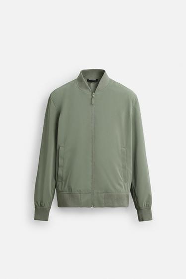 CAZADORA BOMBER LIGERA - Khaki claro de Zara