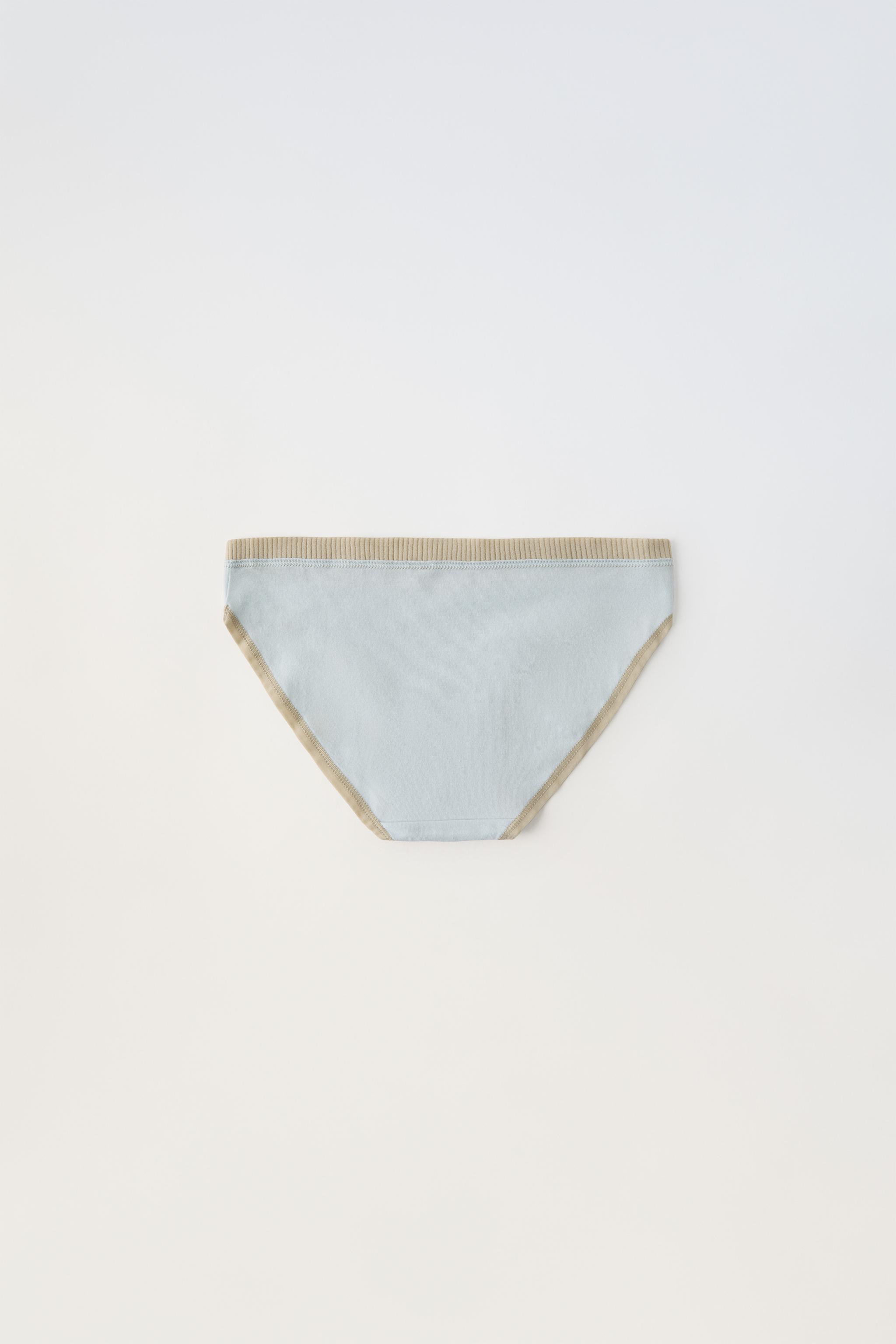 6-14 YEARS/ SIX PACK RIB UNDERWEAR WITH BOW - Ecru | ZARA