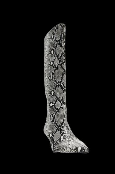 BOTA TACÓN ESTAMPADO ANIMAL - Serpiente de Zara