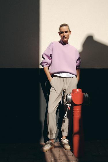 CUFFED HEM TROUSERS - Sand / Marl by Zara - Image 0