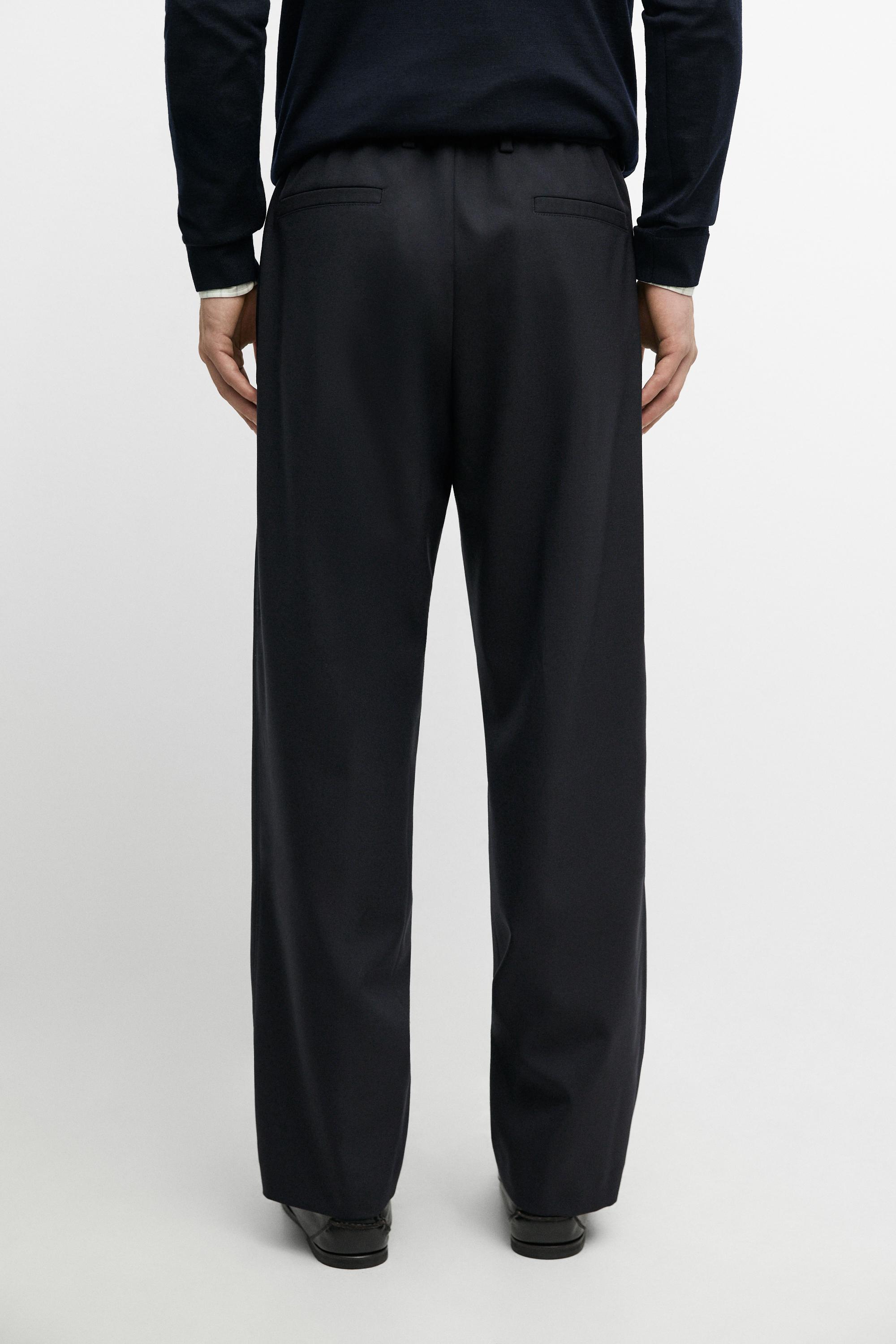 100% cool wool textured pants