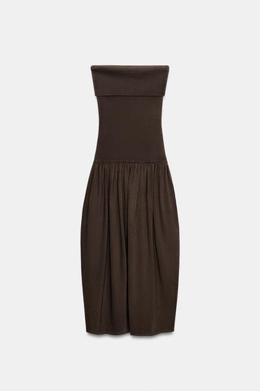 ROBE BANDEAU BIMATIÈRE - Marron de Zara - Image 6