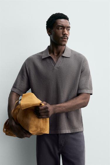 POLO PUNTO RELAXED FIT - Gris de Zara