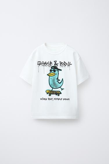 CAMISETA ESTAMPADA GRAFFITI - Blanco de Zara