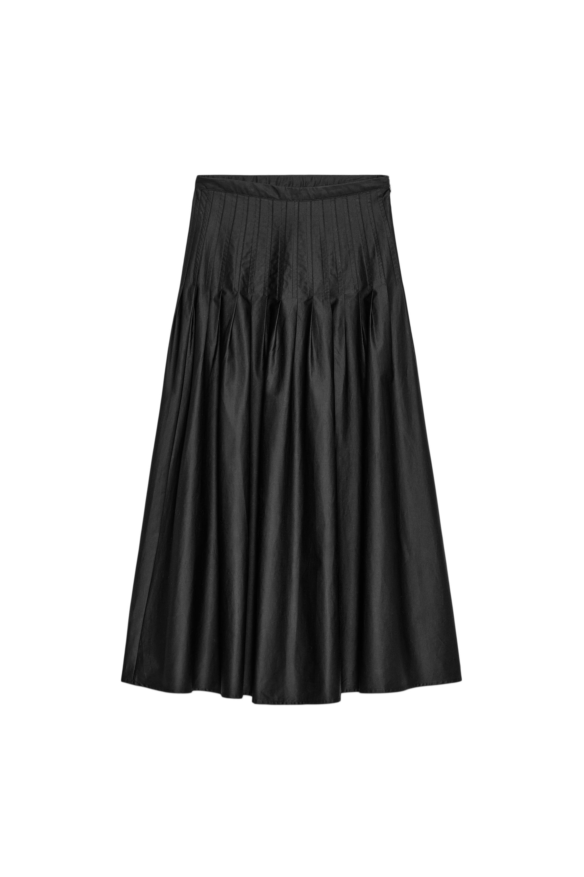 ZARA Jupe Plissée Femme Noir Maxi Élégant Polyester (EU 34 ZARA Jupe Plissée Femme Noir Maxi Élégant Polyester (EU 34