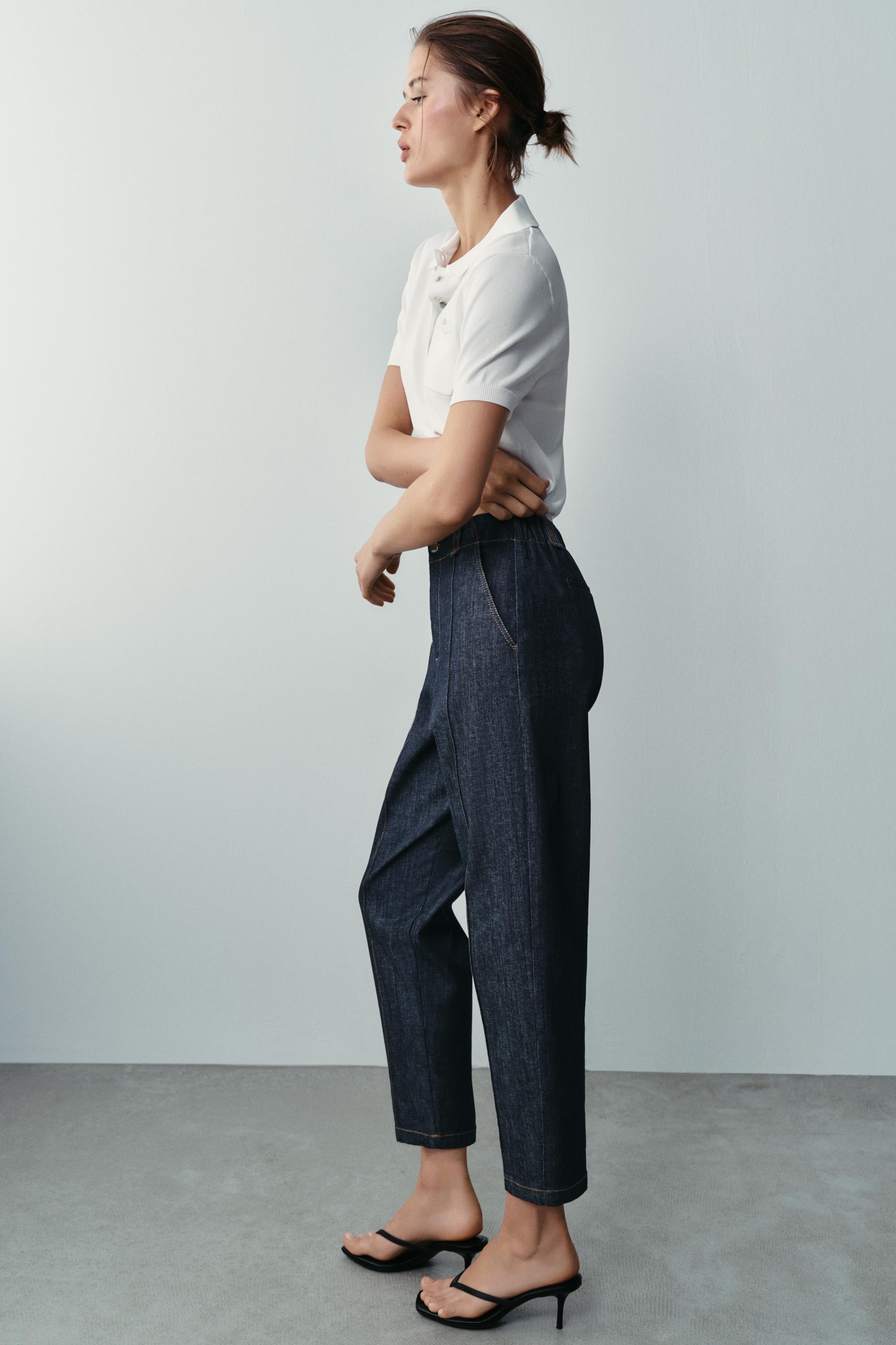 Женские брюки Zara Z1975 CARROT FIT DENIM PANTS — фото 4