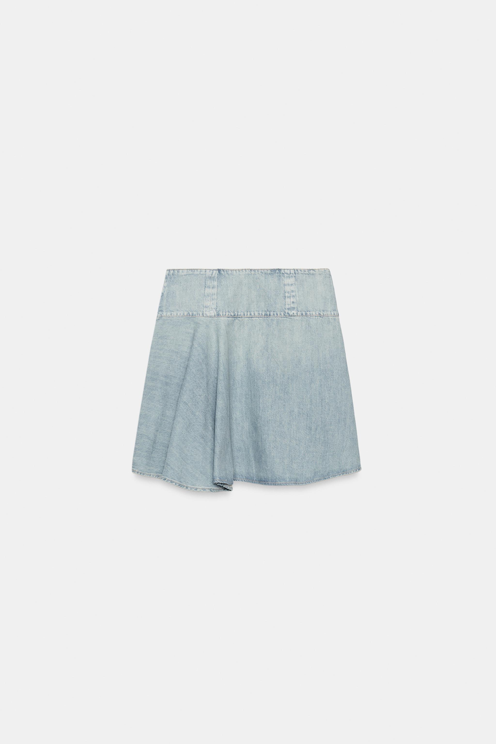 JUPE MI-LONGUE EN DENIM TRF