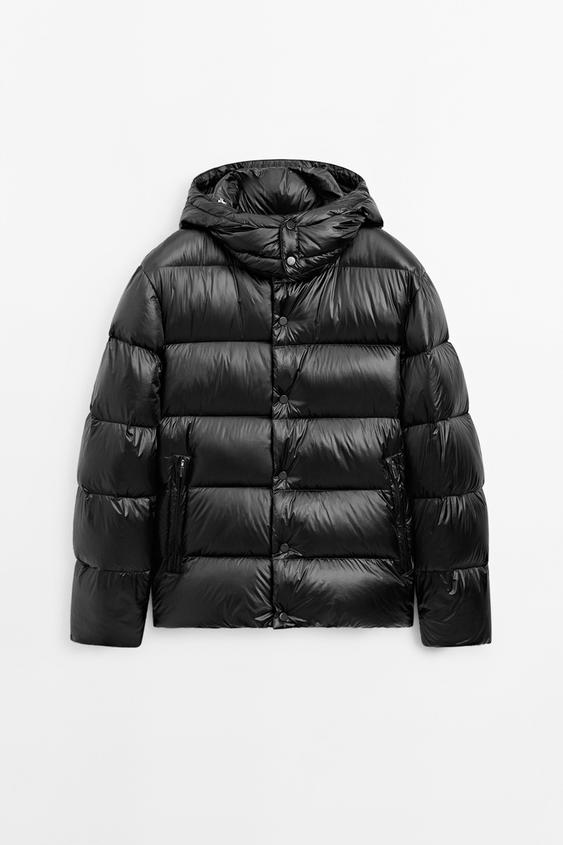 Zara Satin down jacket - Black - Image 0