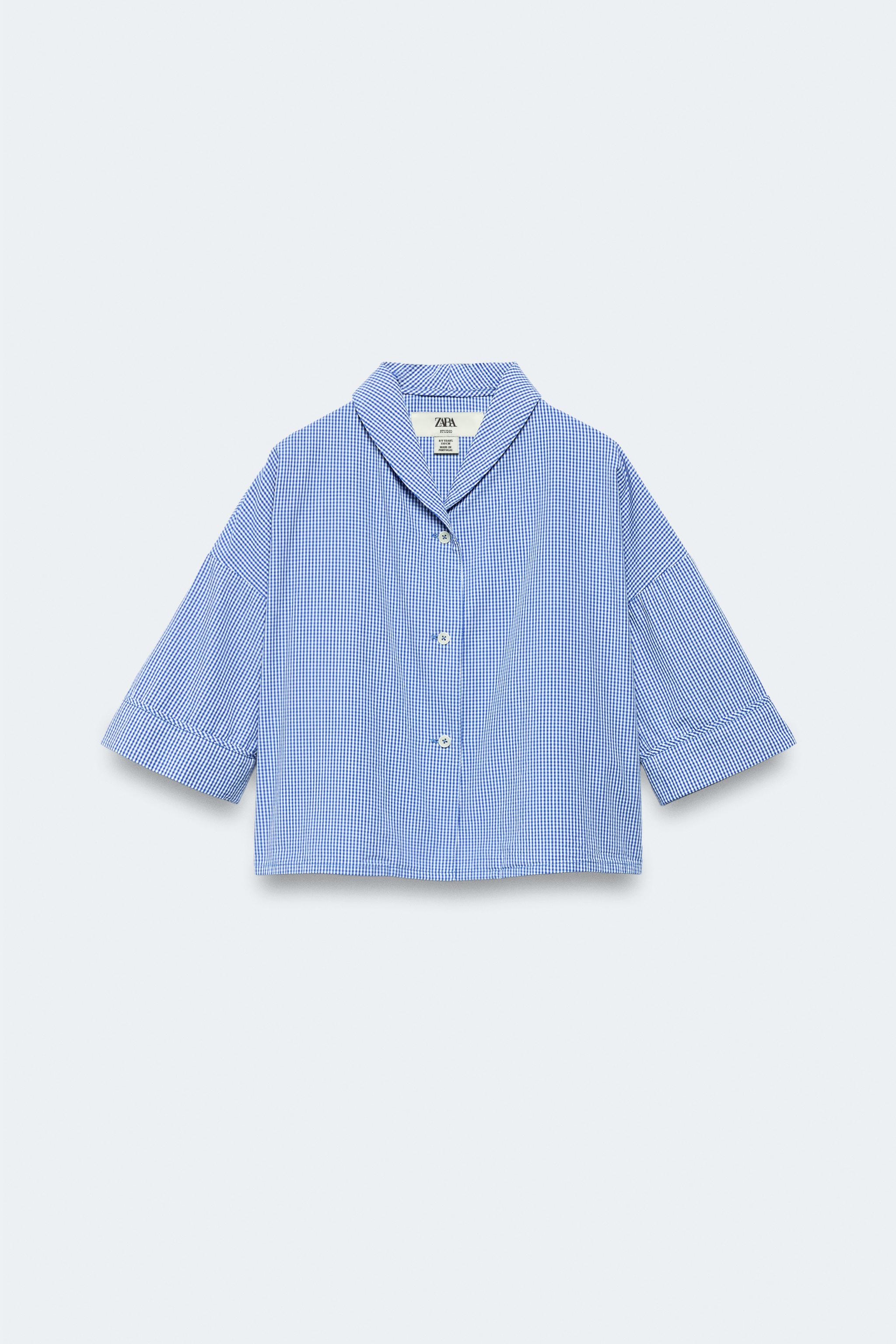 6-14歳/LIMITED EDITION ギンガムチェックシャツ - ブルー | ZARA
