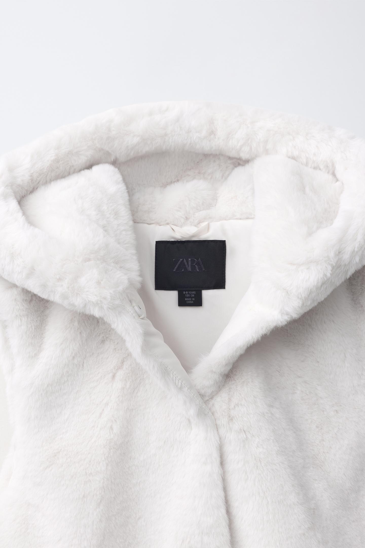 Детский жилет Zara Faux-Fur Vest, цвет: Устричный белый — фото 6
