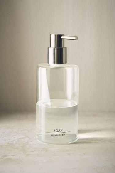 BOROSILICATE GLASS SOAP DISPENSER WITH SLOGAN - 990 by Zara - Image 5